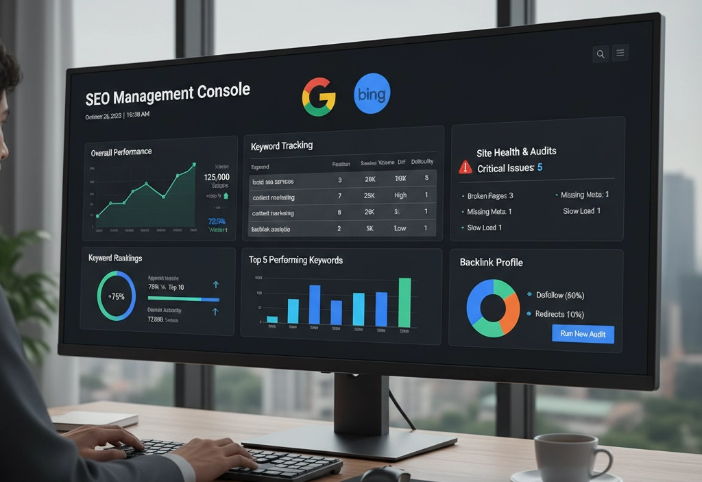 داشبورد مدیریتی سئو