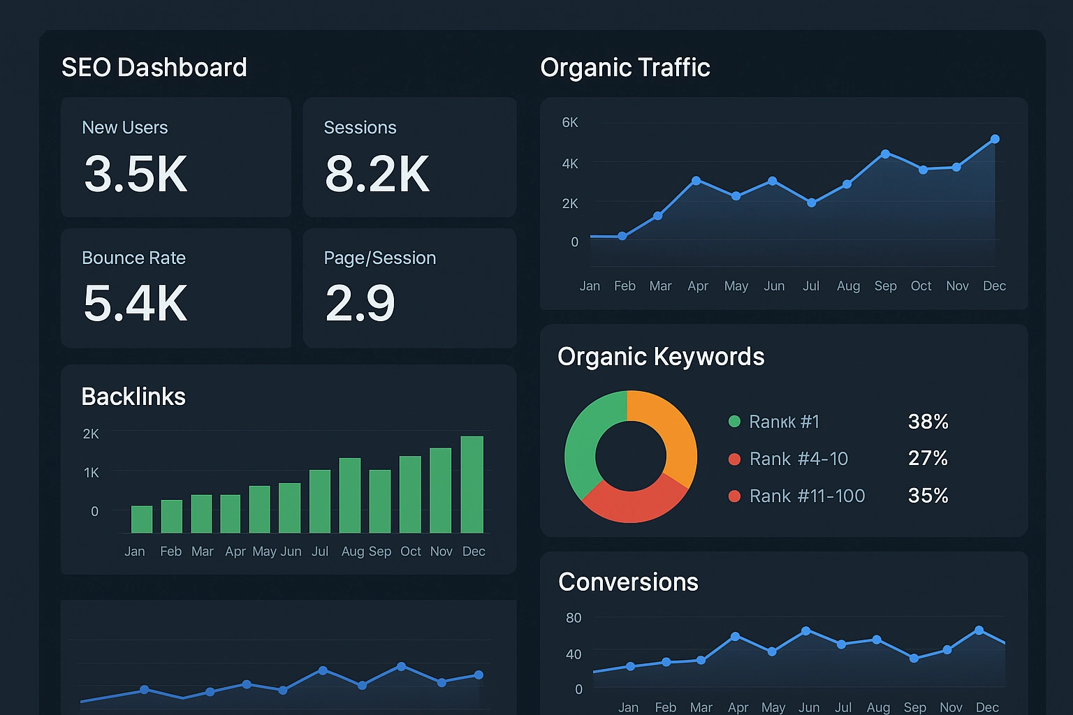 داشبورد مدیریتی سئو